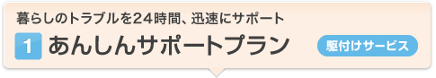 (1)あんしんサポートプラン[駆付けサービス] 暮らしのトラブルを24時間、迅速にサポート