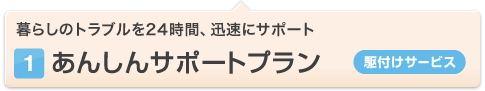 (1)あんしんサポートプラン[駆付けサービス] 暮らしのトラブルを24時間、迅速にサポート